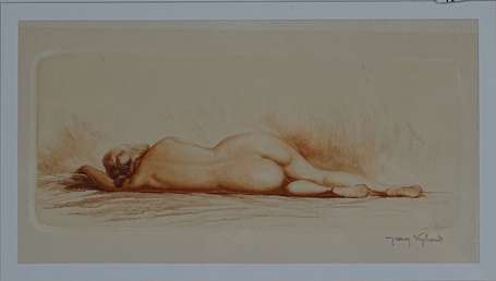 VYBOUD Jean (1872-1944) - Femme nue allongée. Eau 