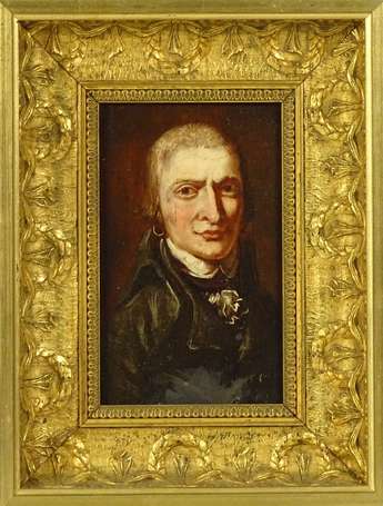 ECOLE début XIXe - Portrait d'homme au jabot. 