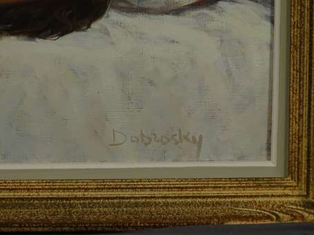 DOBROSKY Xxé Nu allongé. Huile sur toile signée en