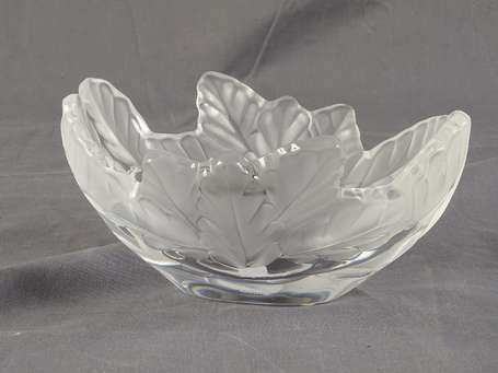 LALIQUE - coupe oblongue décor moulé pressé à 