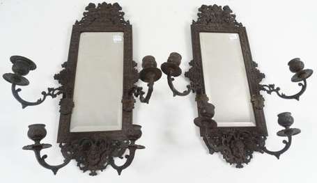 Paire d'appliques de style Louis XIV en bronze 