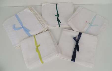 Lot de 16 serviettes de table en coton et lin 