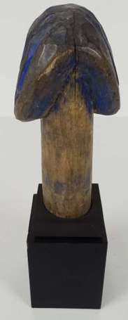 Ancien haut panier reliquaire sculpté d'une tête à