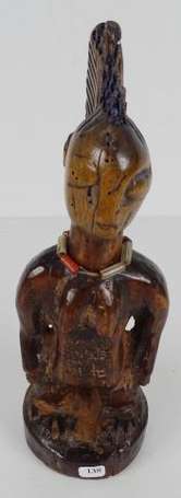 Ancienne statuette de jumeaux en bois dur 'Ibedji'