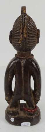 Ancienne statuette de jumeaux en bois dur 'Ibedji'