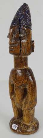 Ancienne statuette de jumeaux en bois dur 'Ibedji'