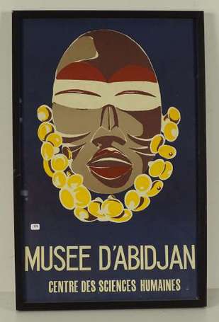 Ancienne affiche du musée ethnographique d'Abidjan