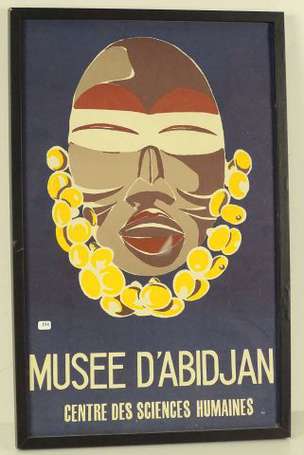 Ancienne affiche du musée ethnographique d'Abidjan