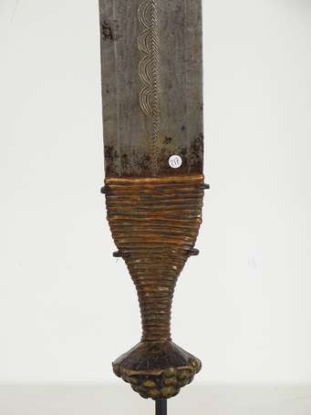 Grand et ancien couteau de notable en bois métal 