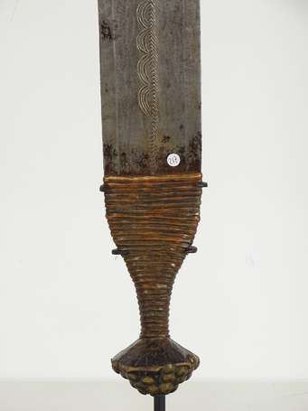 Grand et ancien couteau de notable en bois métal 