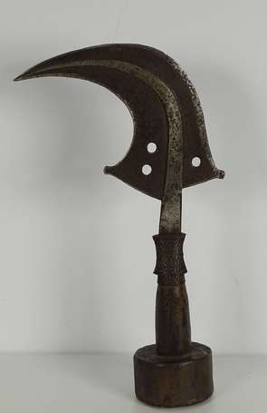 Ancien couteau faucille 'Trumbash' en bois métal 