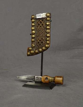 Rare et ancien couteau miniature en bois métal et 