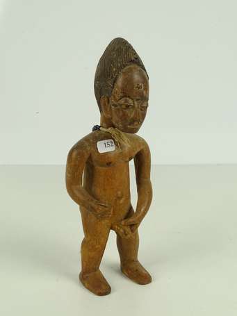 Charmante et ancienne statuette votive en bois dur