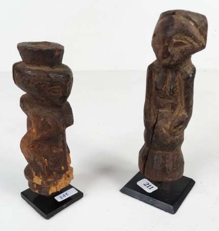 Deux micro-sculpture de 11 à 13 cm. Luba. R D 