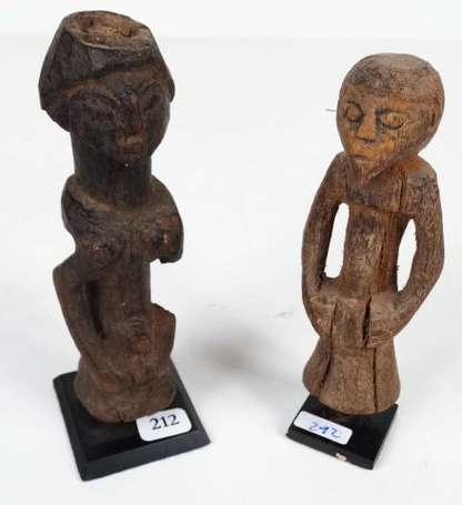 Deux micro-sculpture de 12 à 13 cm. Luba. R D 