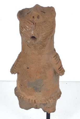 Ancienne statuette funéraire anthropozoomorphe en 