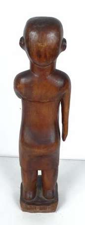Ancienne statuette votive en bois mi-dur 