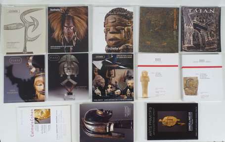 Treize catalogues d'Art Tribal années 1980 à 2000 
