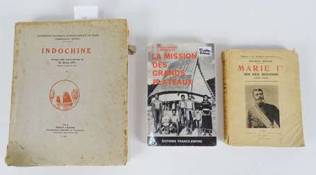 Trois livres 'Indochine' S Levi 1931 (état moyen).