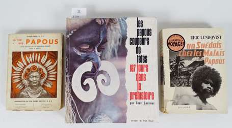 Trois livres 'La vie des papous' J Guis 1936. 'Un 