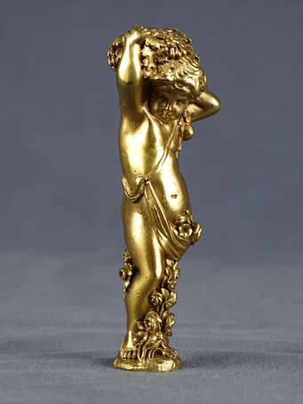 Sceau à cacheter en bronze doré à motif d'un jeune