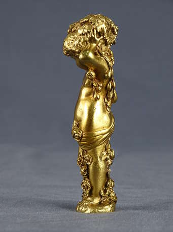 Sceau à cacheter en bronze doré à motif d'un jeune