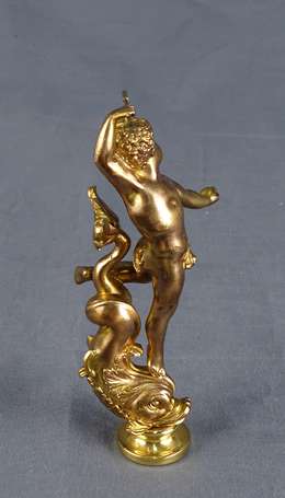 Sceau à cacheter en bronze doré à motif d'un 