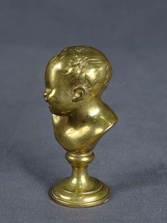 Sceau à cacheter en bronze doré à l'effigie d'un 