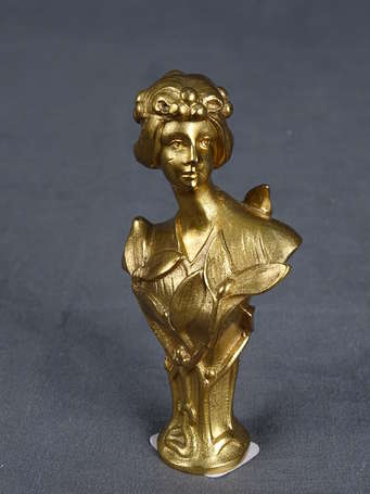 Sceau à cacheter en bronze doré à motif d'un buste