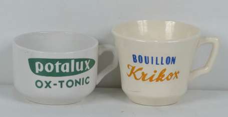 BOUILLONS : POTALUX OX-TONIC & KRIKOX : 2 Tasses 