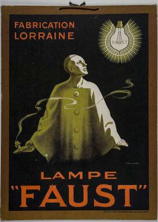 LAMPE FAUST Fabrication Lorraine : Panonceau 