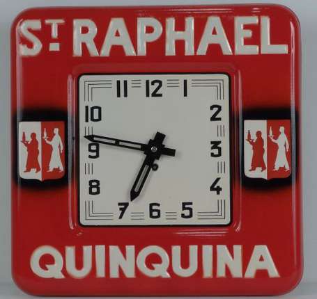 SAINT-RAPHAËL Quinquina : Horloge en tôle 