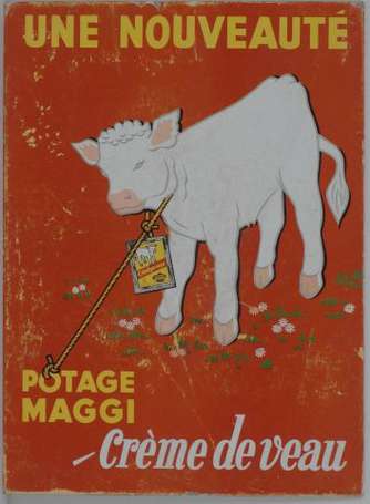 POTAGE MAGGI : 2 PLV : L'une illustrée d'un veau, 