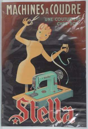 STELLA Machine à coudre : Affiche lithographiée, 