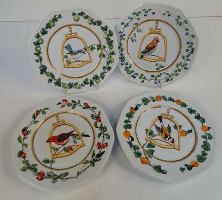 Hermès - 6 assiettes de présentation en porcelaine