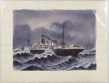 CHARGEURS REUNIS : Paquebot en mer. Ca 1916, 