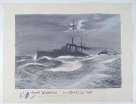 FR 14-18 / MARINE DE GUERRE - Manœuvres de Nuit - 