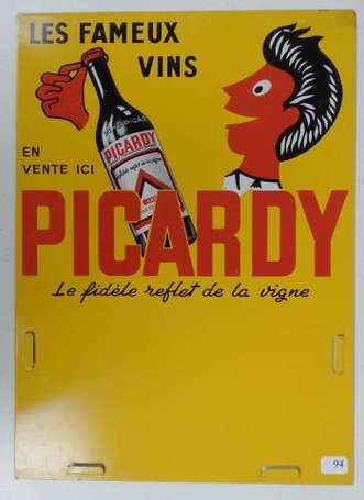PICARDY Les Fameux Vins : Tôle porte-éphèméride. 
