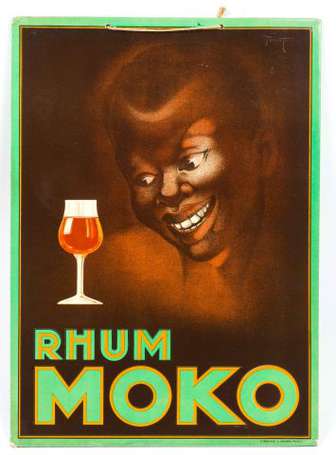 RHUM MOKO : Panonceau illustré d'un indigène. Imp 