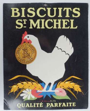 BISCUITS SAINT-MICHEL : Panonceau lithographié, 
