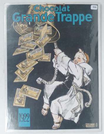 CHOCOLAT GRANDE TRAPPE : Panonceau lithographié, 