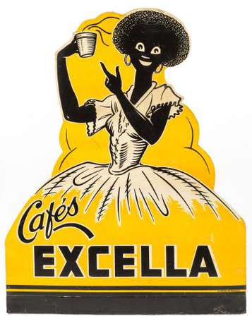 EXCELLA Café : PLV de vitrine représentant une 