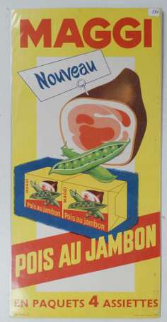 MAGGI Pois au Jambon : Affiche lithographiée 