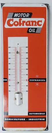 COFRANC Motor Oil : Thermomètre émaillé plat à 