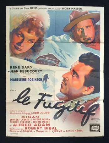 CINEMA : Le Fugitif : Affiche lithographiée du 