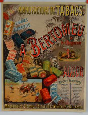 A.BERTOMEU Manufacture de Tabacs à Alger : Affiche