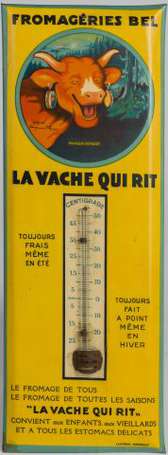 LA VACHE QUI RIT : Rare thermomètre glassoïd 