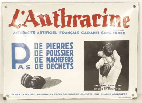 L'ANTHRACINE : Plaque émaillée bombée. 