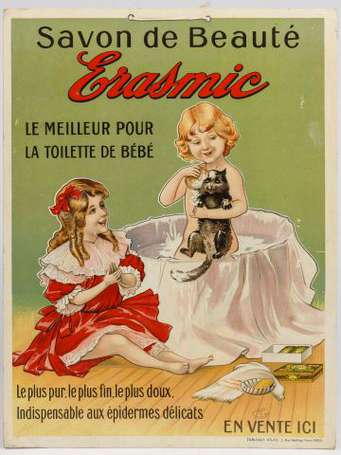 ERASMIC Savon de Beauté : Panonceau lithograhié 