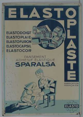 ELASTOPLAST : Tôle lithographiée illustrée d'une 